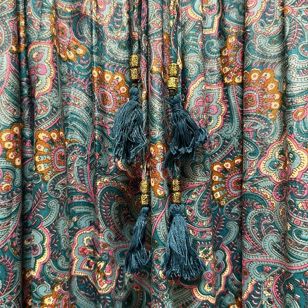 Boho Long Sleeve Silk Maxi Dress - Picture 12 of 16